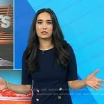 Emilie’s navy button detail dress on Today