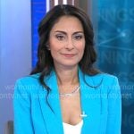 Dr Celine Gounder's turquoise blue blazer on CBS Mornings