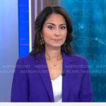 Celine Gounder’s purple suit on CBS Mornings
