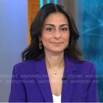 Celine Gounder’s purple suit on CBS Mornings