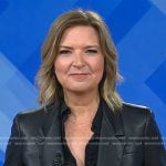 Christine’s black button down blouse and leather blazer on Today