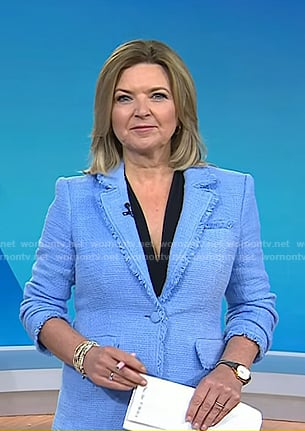 Christine Romans' blue tweed blazer on Today