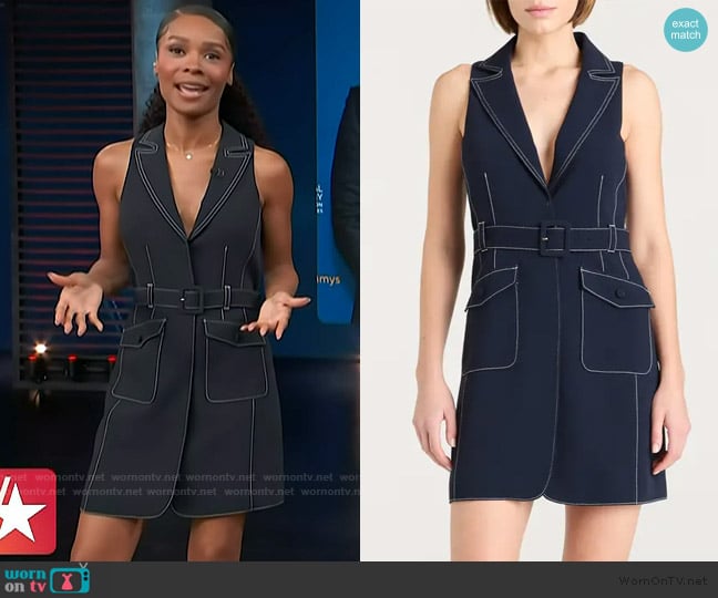 Cinq a Sept Belize Belted Dress worn by Zuri Hall on Access Hollywood