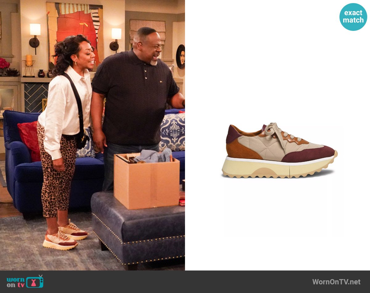Clergerie Only Leather Sneakers worn by Tina Butler (Tichina Arnold) on The Neighborhood