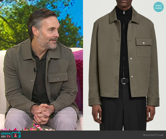 Cos Jersey-Twill Shirt Jacket in Dark Khaki worn by Will Forte on Today