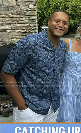Craig Melvin’s blue paisley print shirt on Today