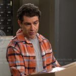 Dave’s orange plaid overshirt on The Neighborhood