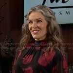 Diane’s black and pink floral blouse on The Young and the Restless