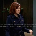 Diane’s navy jacket with gold buttons on General Hospital
