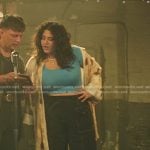 Dominique’s patch pocket pants with white stithing on You