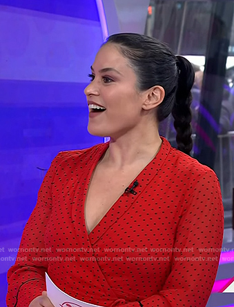 Donna’s red polka dot wrap dress on Today