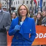 Dylan’s blue wrap coat on Today