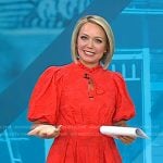 Dylan’s red puff sleeve dress on Today