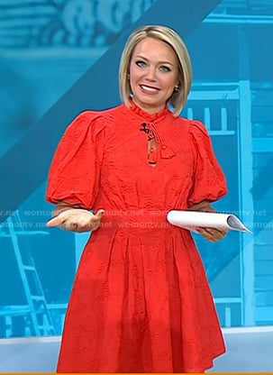 Dylan's red puff sleeve dress on Today