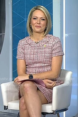 Dylan's red short sleeve tweed dress on Today