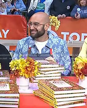 Edy Massih’s blue floral shirt jacket on Today