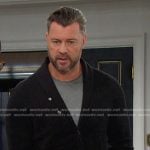 EJ’s black shawl collar cardigan on Days of our Lives