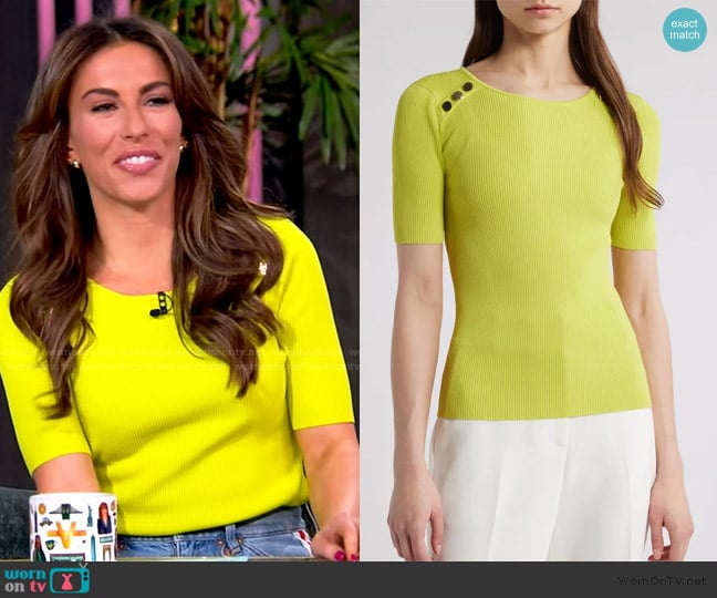 Elie Tahari The Gemma Button-Shoulder Sweater Top worn by Alyssa Farah Griffin on The View