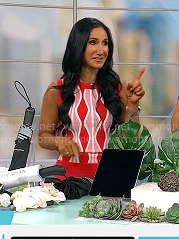 Elizabeth Werner's red wavy top on CBS Mornings