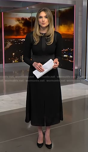 Ellison's black long sleeve dress on NBC News Daily