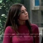 Emma’s pink sparkly top on General Hospital