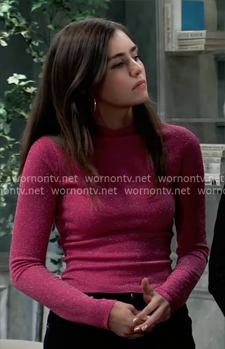 Emma's pink sparkly top on General Hospital