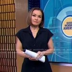 Eva’s navy short sleeve shirtdress on Good Morning America