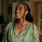 Faith’s green printed dress on Will Trent