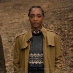 Faith’s leather trench coat on Will Trent