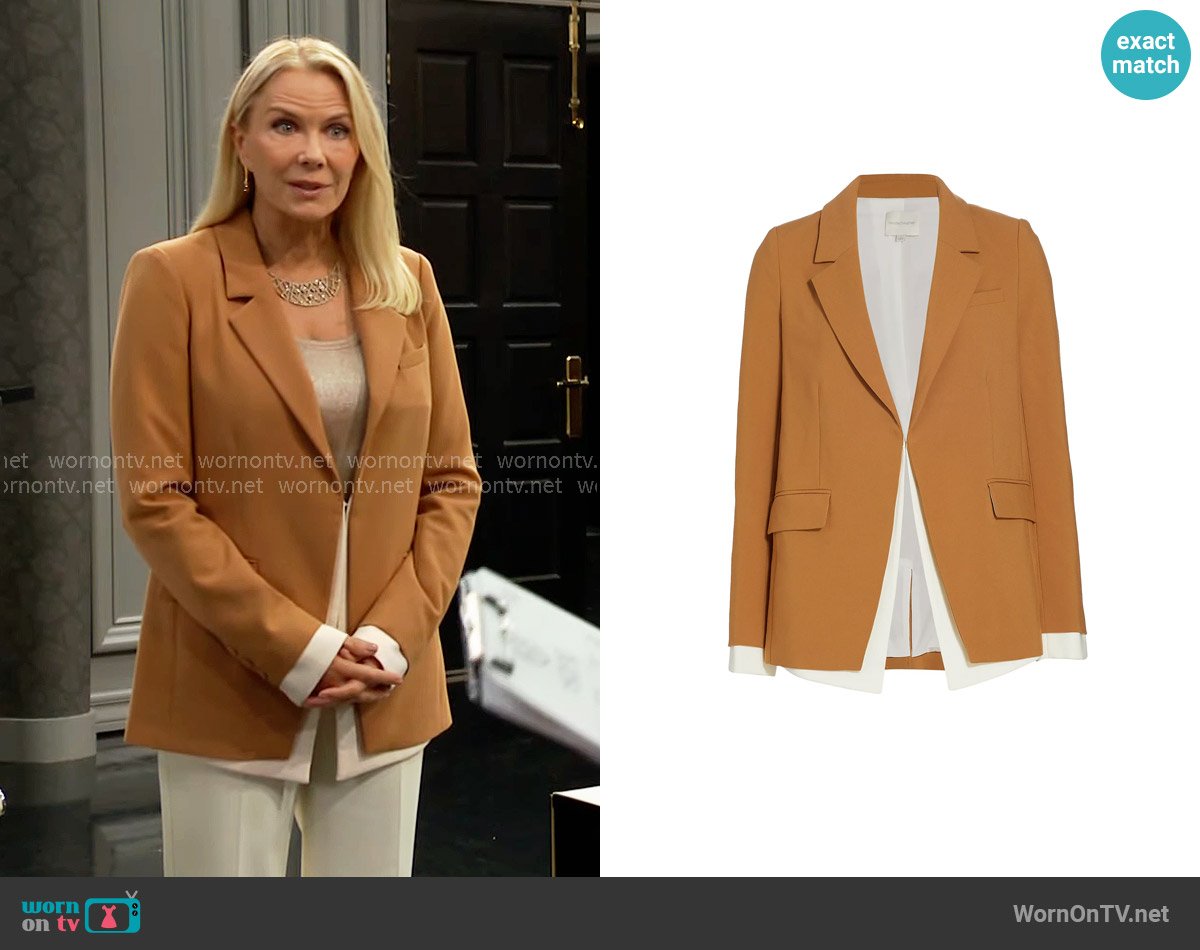 Brooke’s tan blazer on The Bold and the Beautiful Brooke’s tan blazer on The Bold and the Beautiful