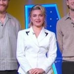 Florence Pugh’s white blazer and skirt on Good Morning America