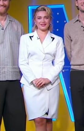 Florence Pugh’s white blazer and skirt on Good Morning America