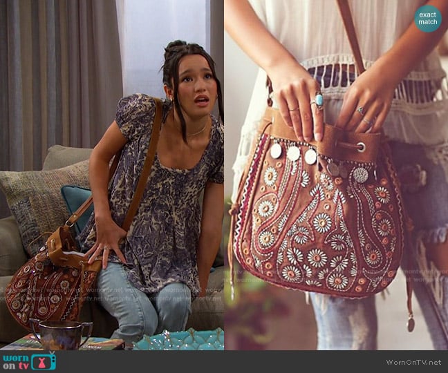 Free People Rosebay Crossbody worn by Sophia Choi (Rachel Boyd) on Days of our Lives