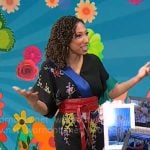 Gabrielle Kerr’s floral wrap jumpsuit on CBS Mornings