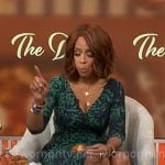 Gayle King’s green leopard print dress on CBS Mornings