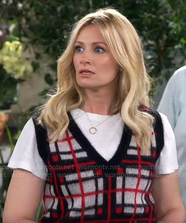 Gemma’s plaid sweater vest on The Neighborhood
