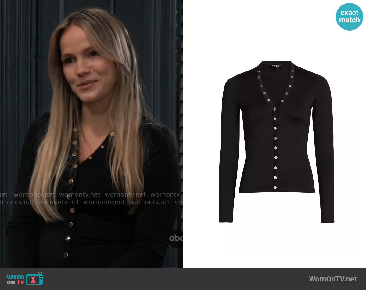 Generation Love Adina Snap Top worn by Lulu Spencer (Alexa Havins Bruening) on General Hospital