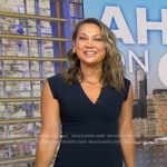 Ginger’s navy pleated hem dress on Good Morning America