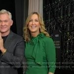 Lara’s green tie neck sheath dress on Good Morning America