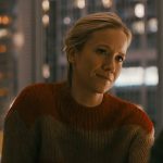 Hannah's red stripe sweater on Chicago Med