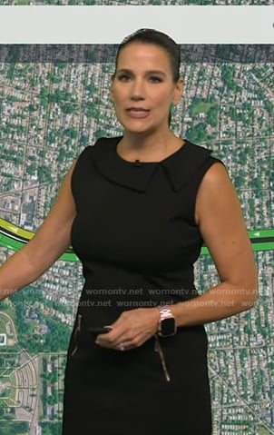 Heather's black zip pocket dress on Good Morning America
