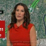 Heather’s red cowl neck dress on Good Morning America