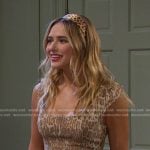 Holly’s beige leopard belted dress on Days of our Lives