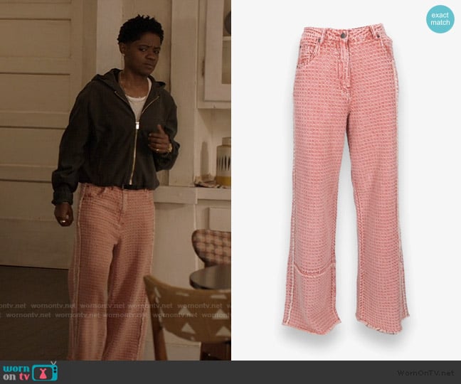 Honor the Gift Novelty Denim Pant in Brick worn by Tamia Cooper (Bre Z) on All American