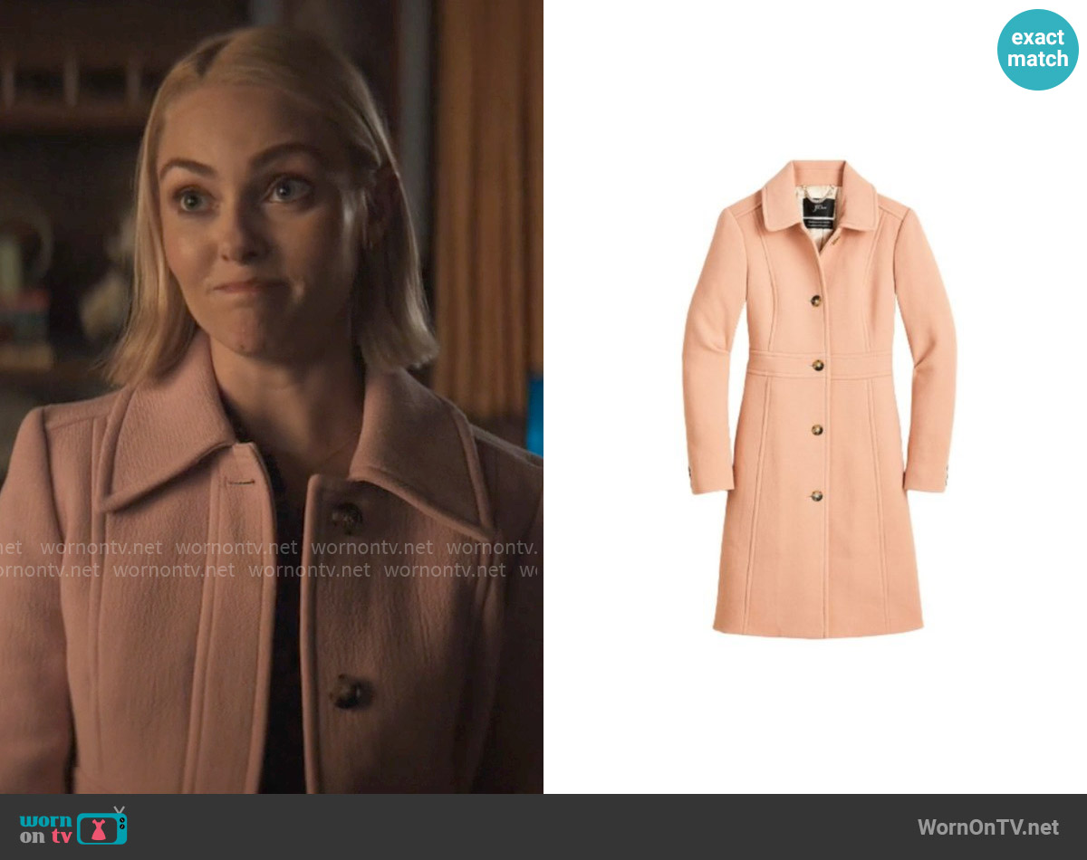 J. Crew Lady Day Coat in Warm Taupe worn by Alice (AnnaSophia Robb) on Grosse Pointe Garden Society