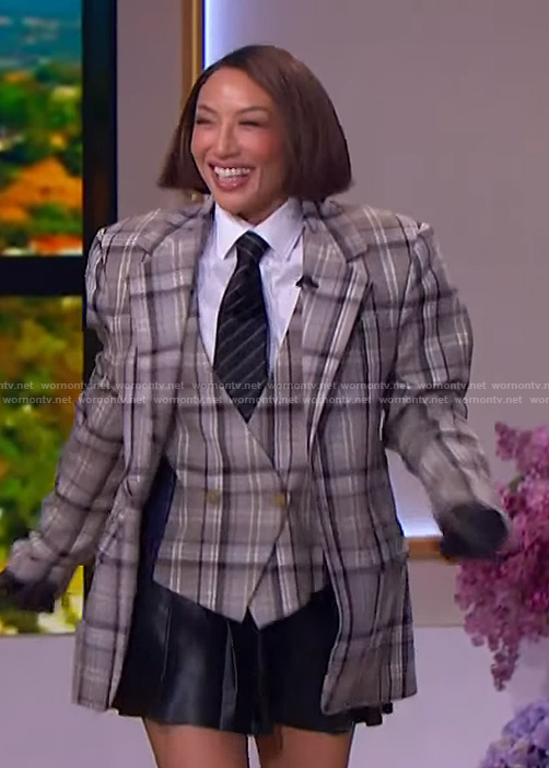 Jeannie Mai’s plaid blazer on The Jennifer Hudson Show
