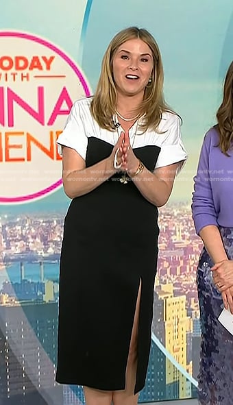 Jenna’s black mixed media shirt dress on Today