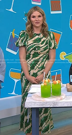 Jenna’s green leaf print dress on Today