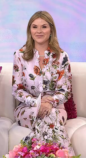 Jenna's pink floral blouse and pants on Today