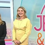 Jenna’s yellow off-shoulder knit dress on Today